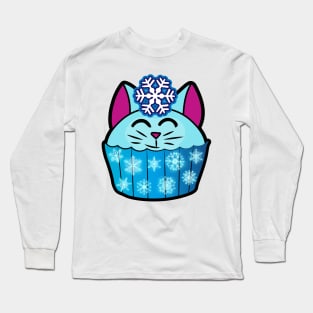 Winter frost Catcake - Snowflake and shimmering frosting! Long Sleeve T-Shirt